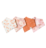 Copper Pearl Baby Bandana Bib 4-Pack Set | Floral and Pastel Prints