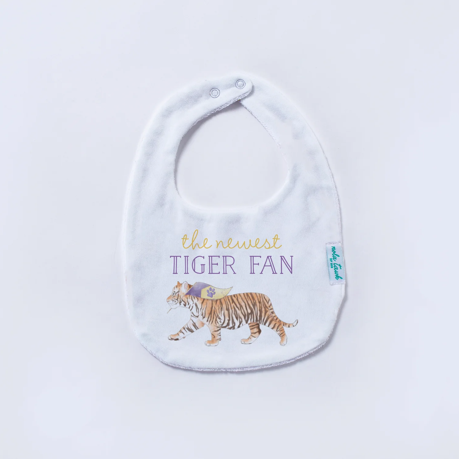 Nola Tawk The Newest Tiger Fan Organic Cotton Bib