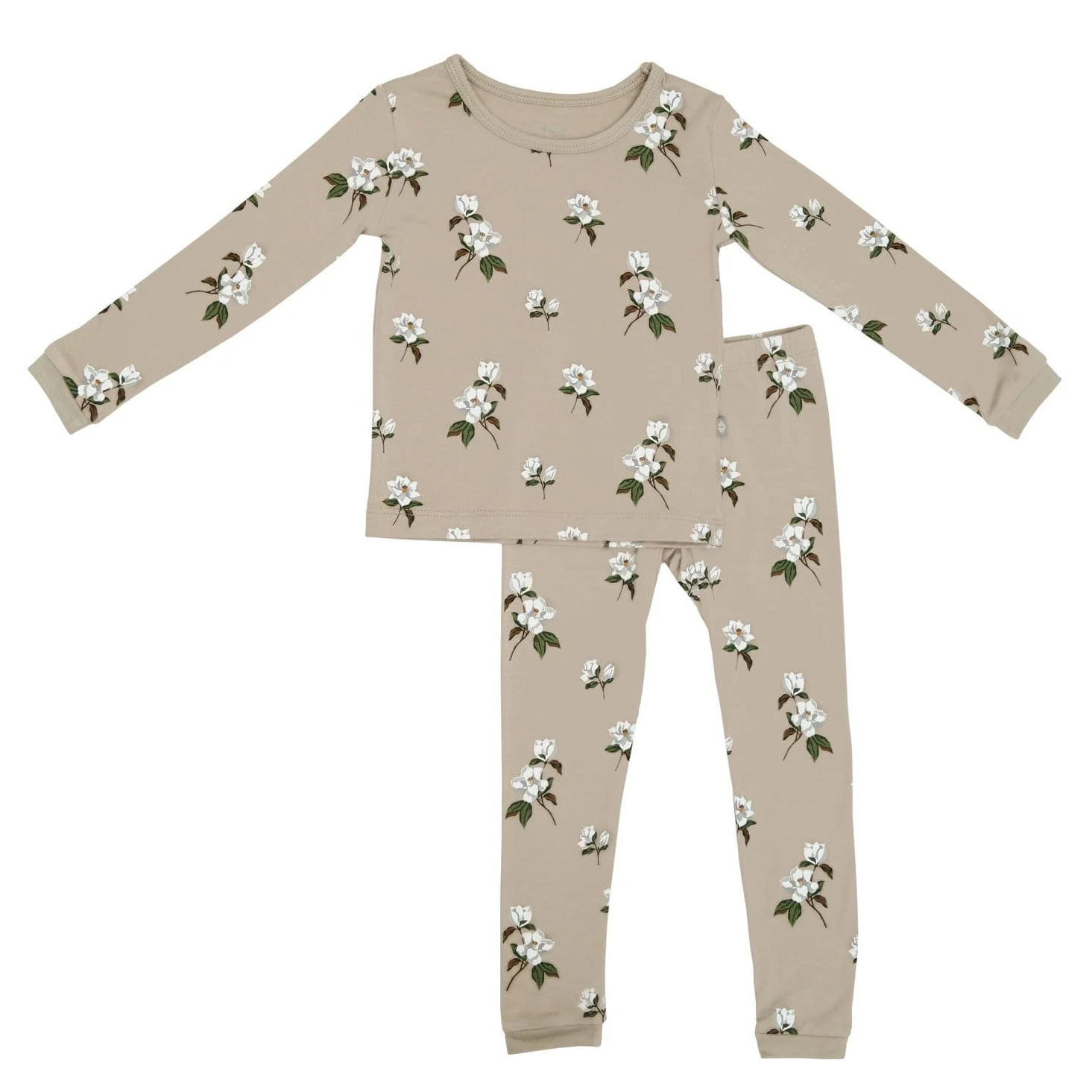 Kyte Baby Kyte Khaki Magnolia Bamboo Long Sleeve Pajama Set