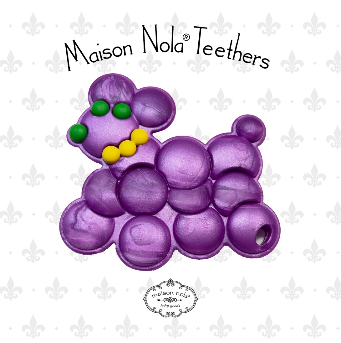 Maison Nola Bead Dog Silicone Teether | Purple