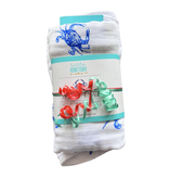 Little Hometown Blue Crab Gift Bundle: Bamboo Muslin Swaddle Blanket and Bib