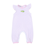 Magnolia Baby Alligator Friends Embroidered Pima Playsuit | Pink