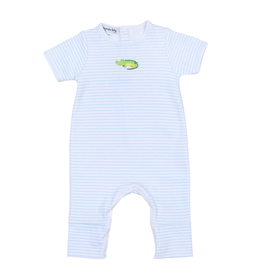 Magnolia Baby Alligator Friends Embroidered Pima Playsuit | Blue