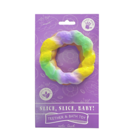 Nola Tawk Slice, Slice, Baby King Cake Natural Rubber Teether and Bath Toy