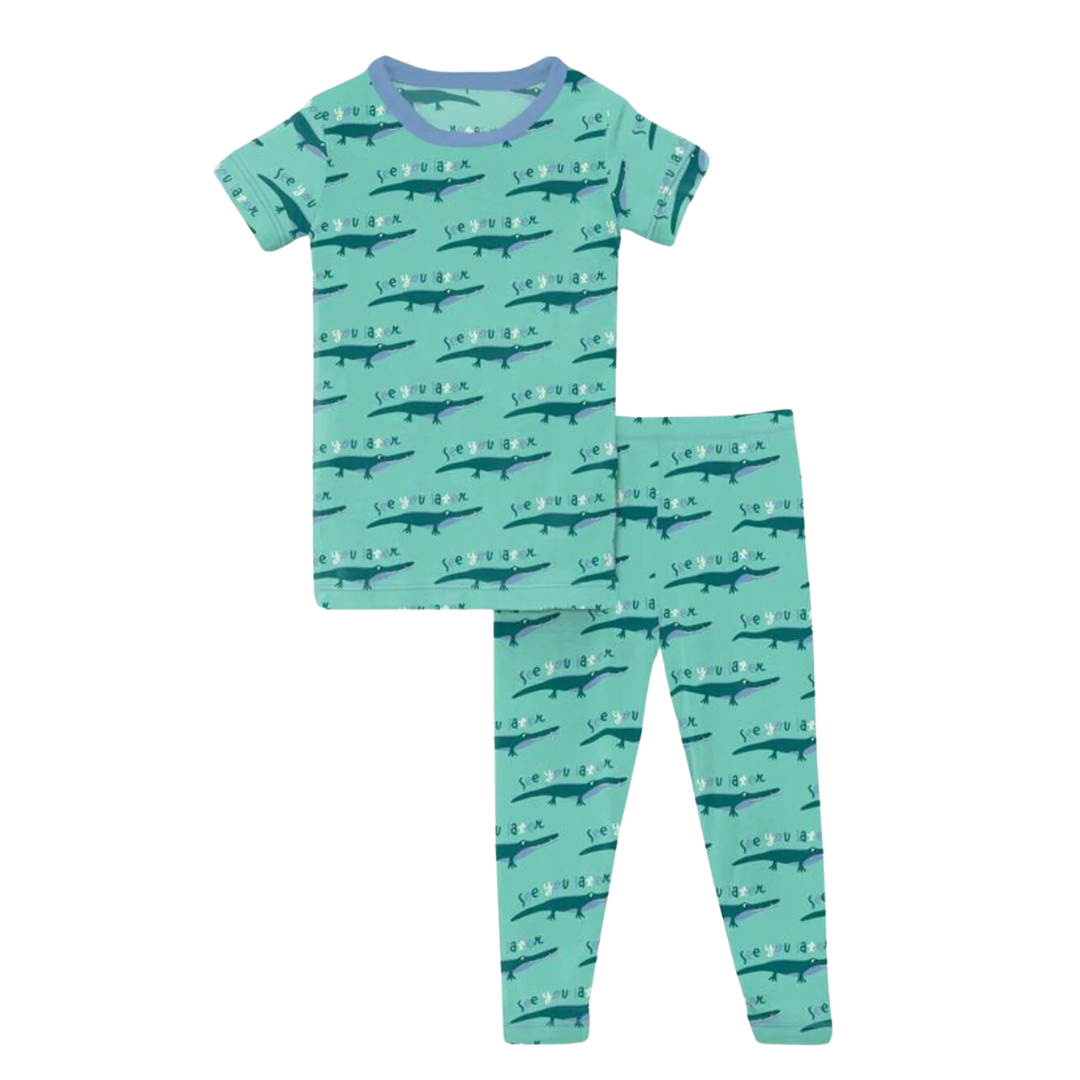 KicKee Pants Glass Later Alligator Bamboo Short Sleeve Pajama Set