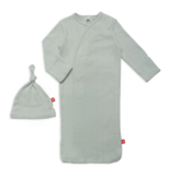 Magnetic Me Love Lines Seagrass Magnetic Gown & Hat Set | NB-3m