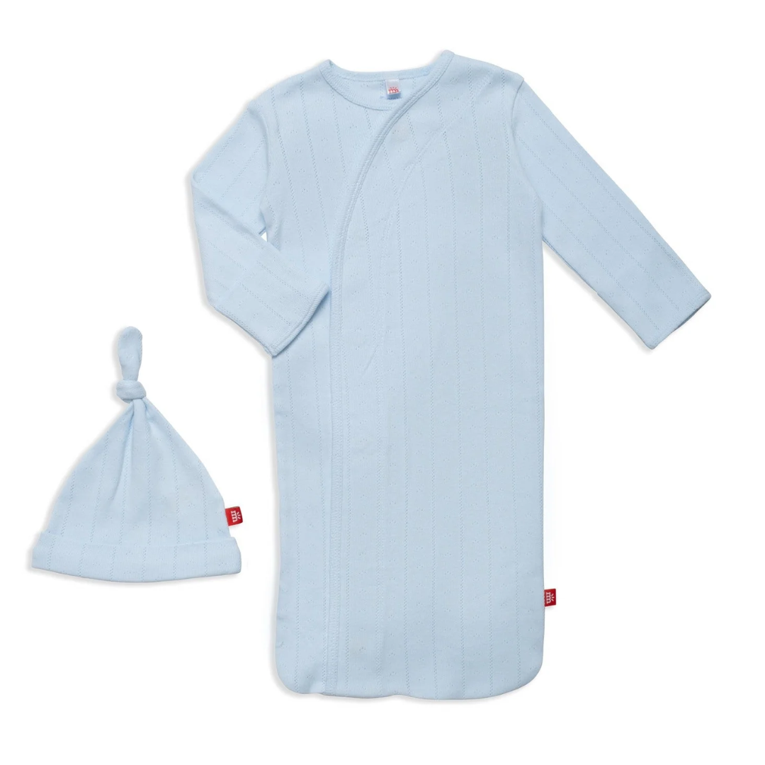 Magnetic Me Love Lines Blue Magnetic Gown & Hat Set | NB-3m