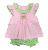 Krewe Kids Pink Smock Alligator Bloomer Set