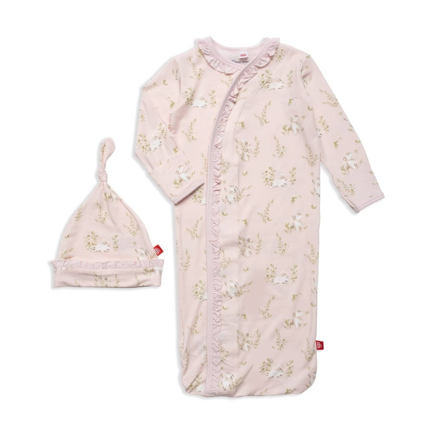 Magnetic Me Pink Hoppily Ever After Ruffled Magnetic Gown & Hat Set | NB-3m
