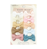 Baby Wisp 10 Pc Giftset Toddler Bows, Snap Clip Tuxedo Ribbon | Cielo