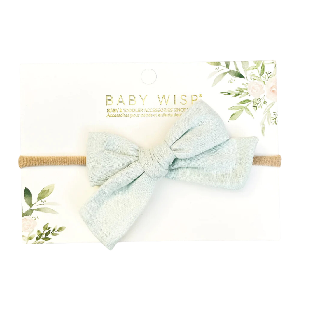 Baby Wisp Baby Headband Victoria Bow | Mint Green