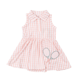 Angel Dear Mini Pink Gingham Tennis Tank Bodysuit Dress