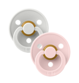 BIBS BIBS Natural Rubber Round Pacifier | 2 Pack Mixed Colors (Size 2) 6-18m|