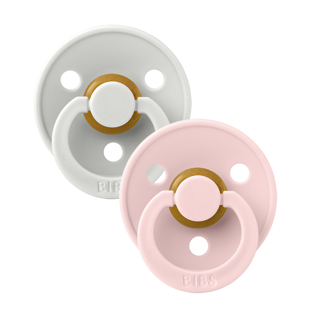 BIBS BIBS Natural Rubber Round Pacifier | 2 Pack Mixed Colors (Size 2) 6-18m|
