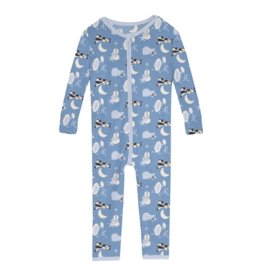 KicKee Pants Print Convertible Sleeper with 2 Way Zipper | Dream Blue Hey Diddle Diddle