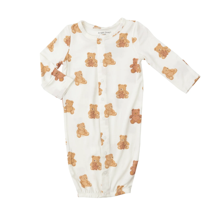 Angel Dear Teddy Bears Convertible Gown (0-3m)