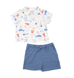 Angel Dear In the Ocean Polo Shirt and Short Set
