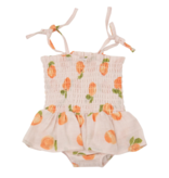 Angel Dear Peaches Smocked Bubble with Skirt