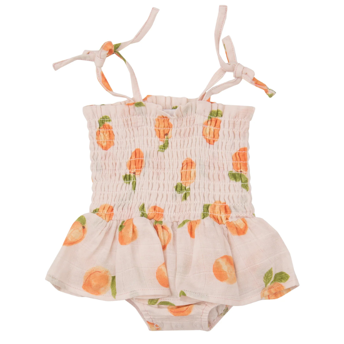 Angel Dear Peaches Smocked Bubble with Skirt