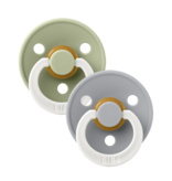 BIBS BIBS Natural Rubber Round Pacifier | 2 Pack Mixed Colors (Size 1) 0-6M |
