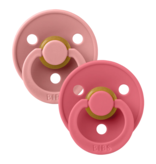 BIBS BIBS Natural Rubber Round Pacifier | Dusty Pink | Coral