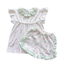 Baby Loren Pink Lighthouse Pima Short Set