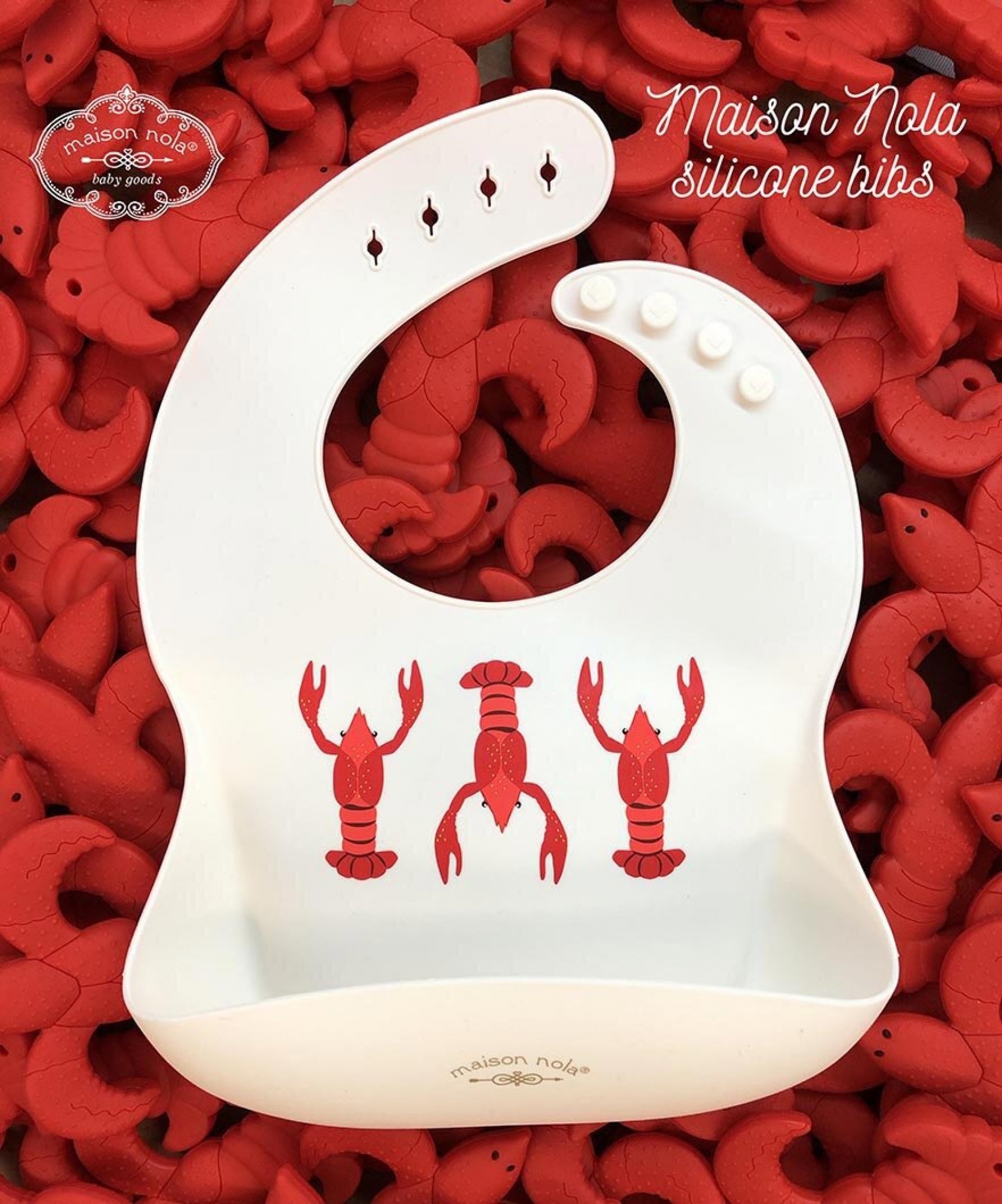 Maison Nola Baby's First Boil Gift Bundle | Silicone Bucket Bib and Teether