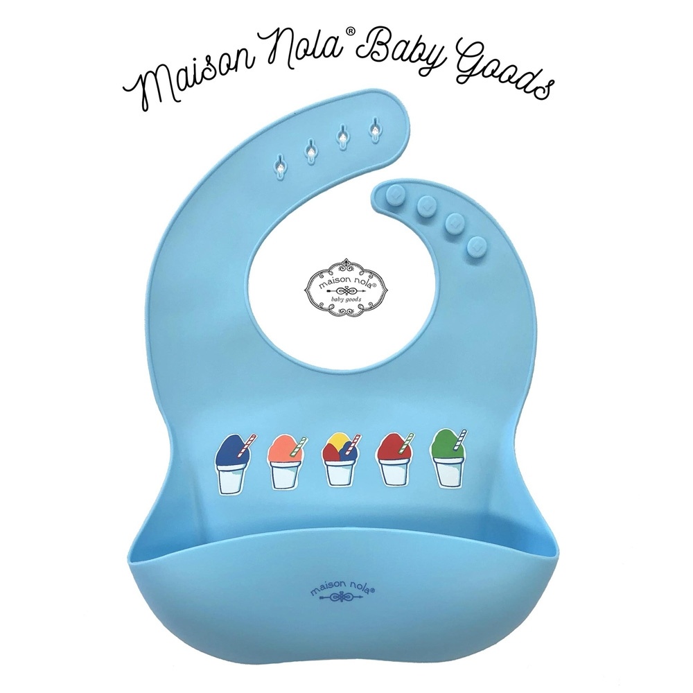 Maison Nola Baby's First Snoball Gift Bundle | Silicone Bucket Bib and Teether