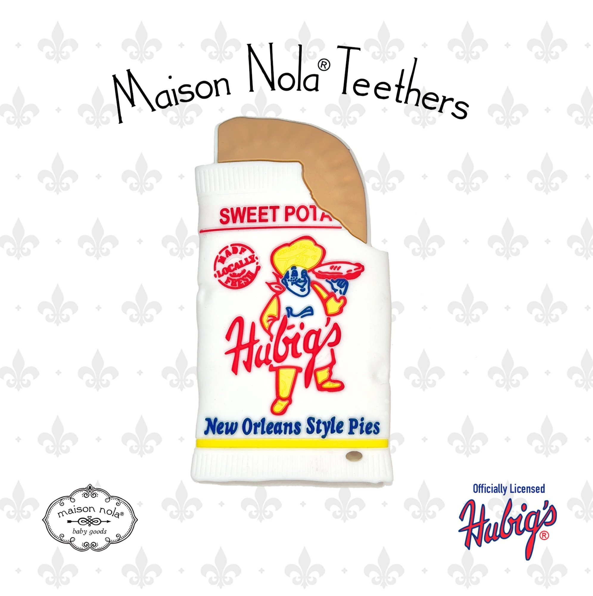 Maison Nola Hubig's Sweetie Pie Gift Bundle | Silicone Bucket Bib and Teether