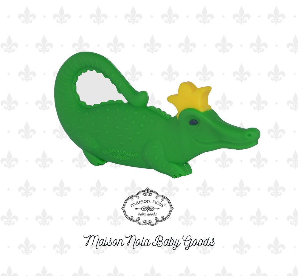 Maison Nola Later Gator Gift Bundle | Silicone Bucket Bib and Teether