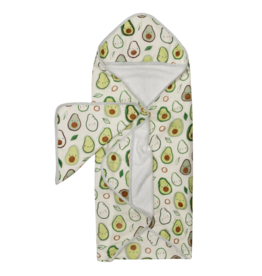 Loulou Lollipop Avocado Bamboo Muslin Hooded Towel and Wash Cloth Set