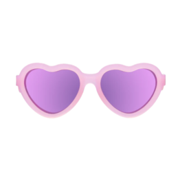 Babiators Babiators Polarized Heart Sunglasses: Frosted Pink | Purple Mirrored Lens