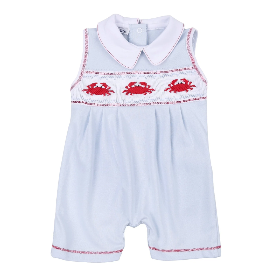 Magnolia Baby Crab Classics Smocked Collared Short Playsuit