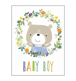 Gina B Designs Baby Greeting Card | Baby Boy Bear