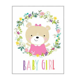 Gina B Designs Baby Greeting Card | Baby Girl Bear
