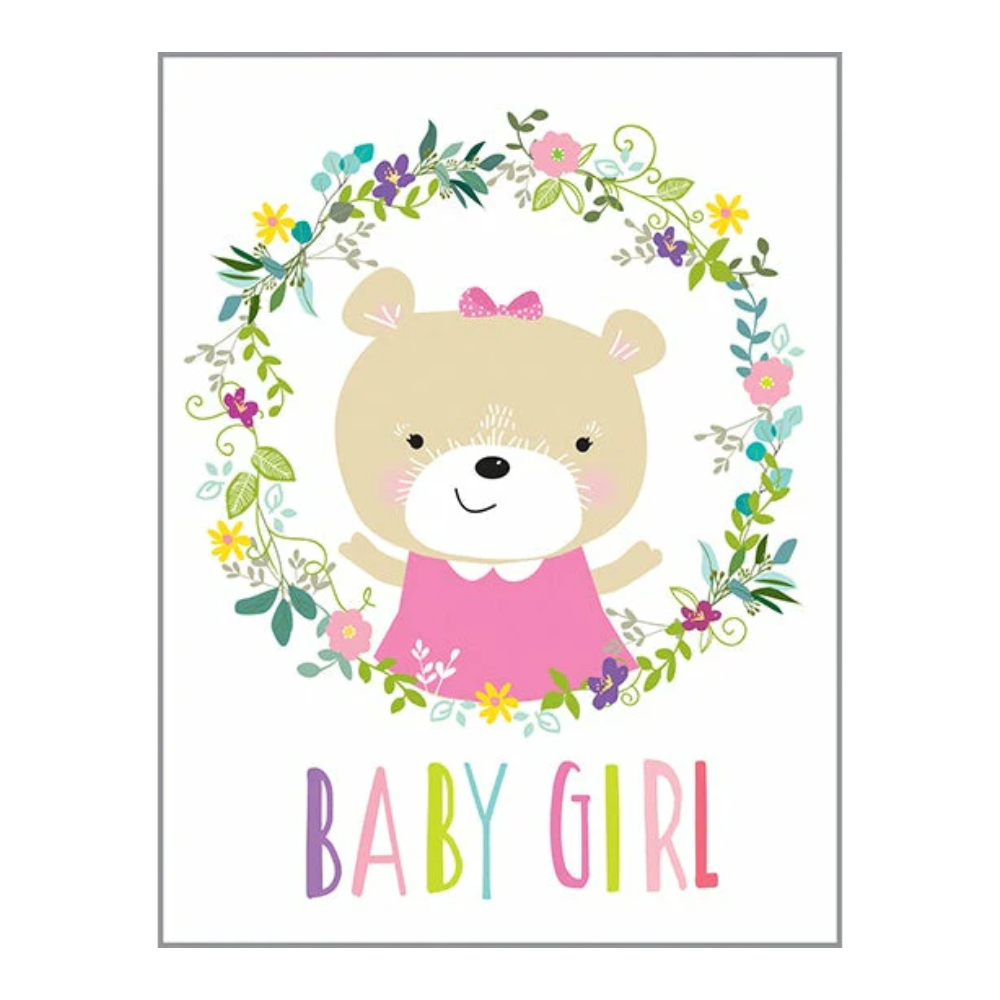 Gina B Designs Baby Greeting Card | Baby Girl Bear