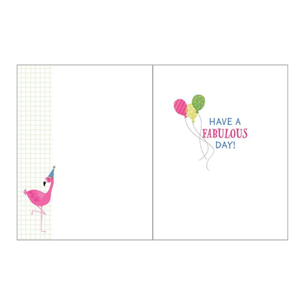 Gina B Designs Birthday Greeting Card | Birthday Flamingo