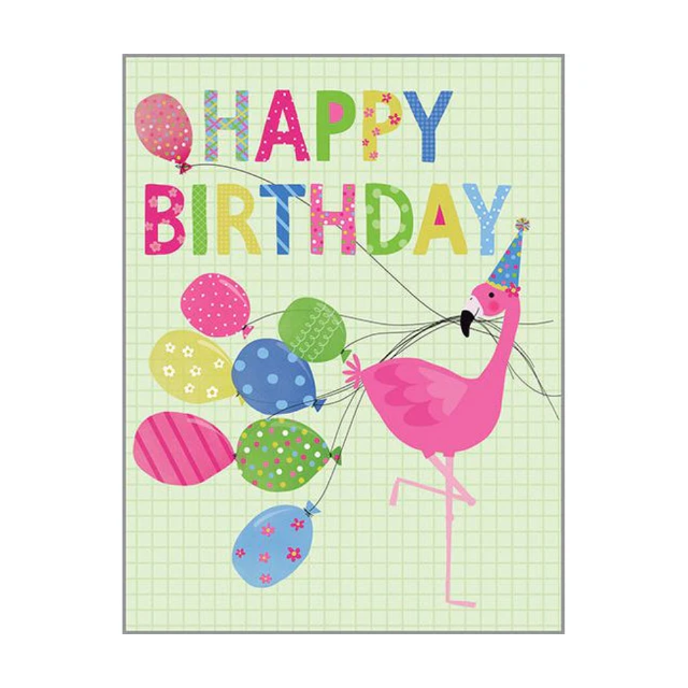 Gina B Designs Birthday Greeting Card | Birthday Flamingo