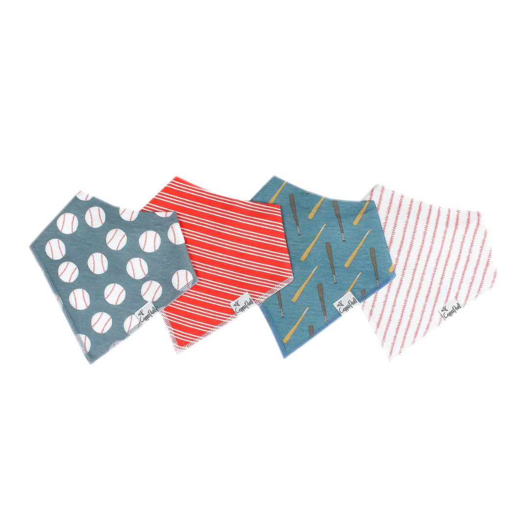 Copper Pearl Baby Bandana Bib 4-Pack Set | Slugger