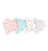 Copper Pearl Baby Bandana Bib 4-Pack Set | Cheery