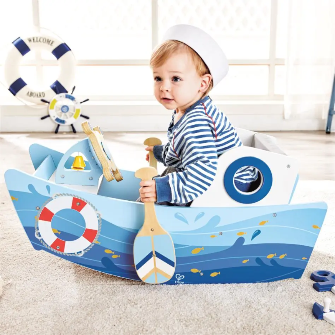 Hape Captain's Wooden Rocking Boat (in store excluisve)