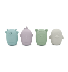 nouka nouka Animals Silicone Bath Toy Set | 4 piece