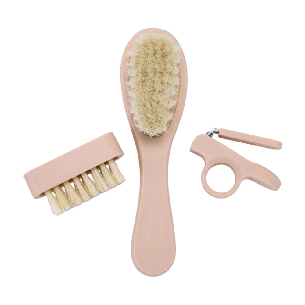 nouka nouka 3-piece Baby Grooming Kit (hairbrush | clipper | nail brush)