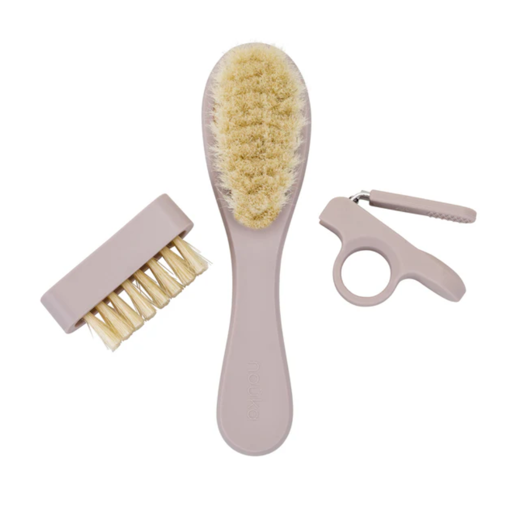 nouka nouka 3-piece Baby Grooming Kit (hairbrush | clipper | nail brush)