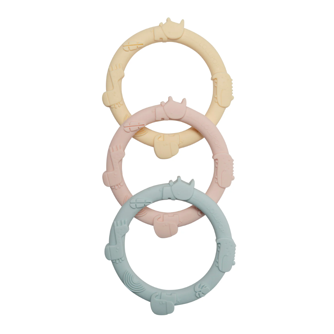 Wild Silicone Teething Ring Set Pastel ZukaBaby