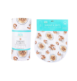 Little Hometown Shrimp and Grits Gift Bundle: Bamboo Muslin Swaddle Blanket and Bib