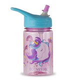 EcoVessel 12 oz Splash Kids Tritan BPA-Free Free Water Bottle with Flip Straw Lid