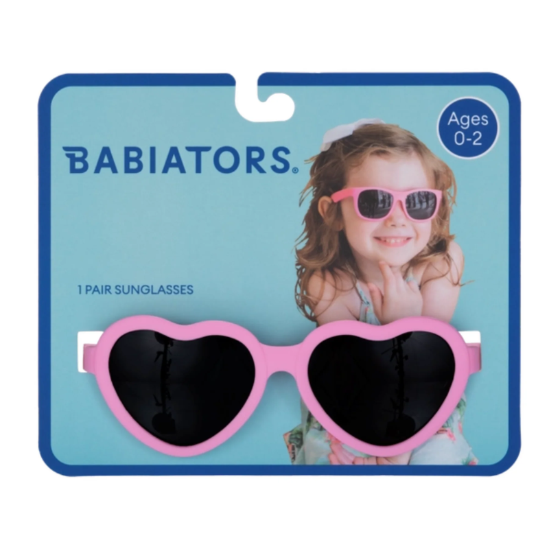 Babiators Babiators Light Pink Heart Kids UV Sunglasses | Hangtag