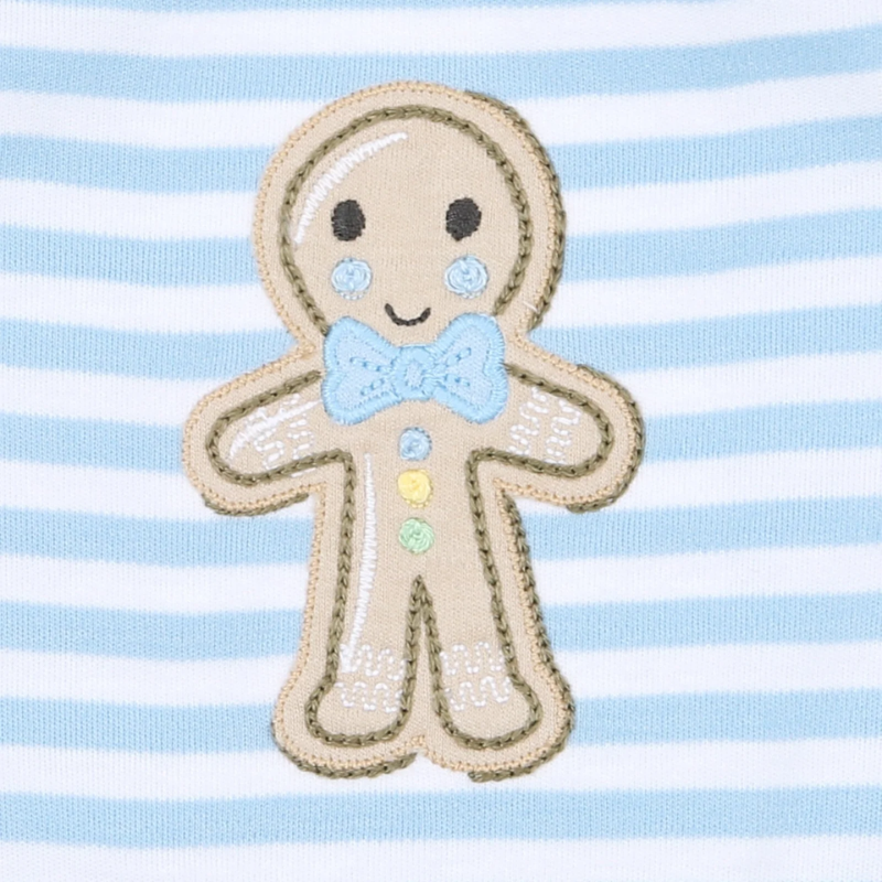 Magnolia Baby Gingerbread Land Lap Footie Blue