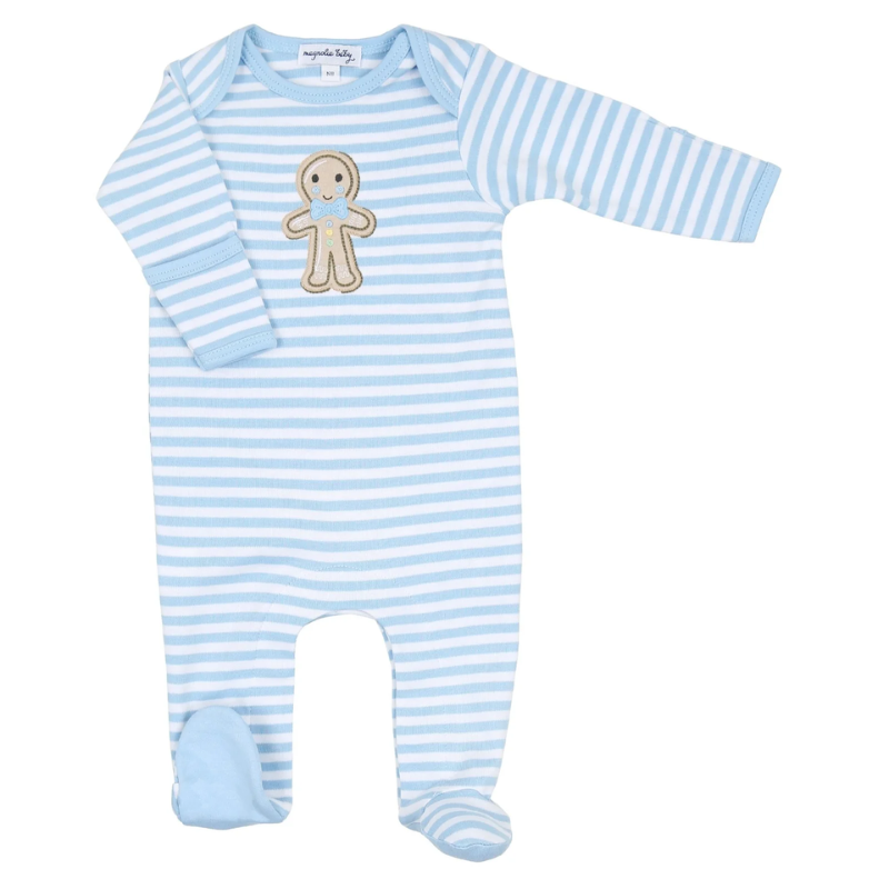 Magnolia Baby Gingerbread Land Lap Footie Blue